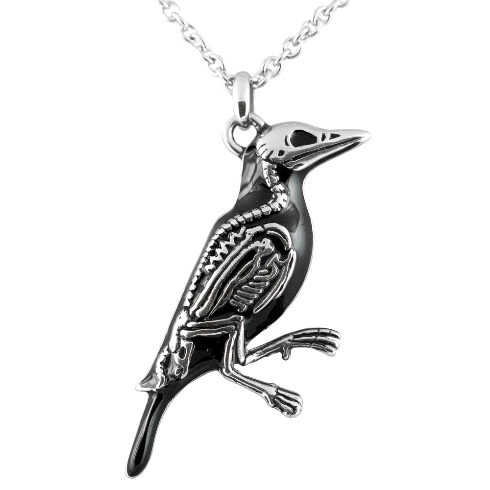 Skeletal Raven Necklace