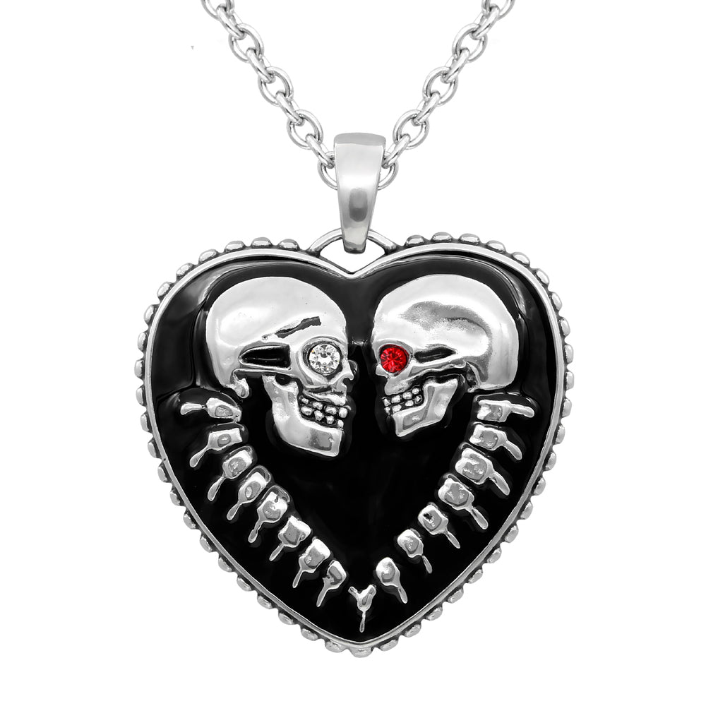 BOUND FOR ETERNITY SKULL HEART NECKLACE – Sinners Alley BOUND FOR ETERNITY SKULL HEART NECKLACE – Sinners Alley