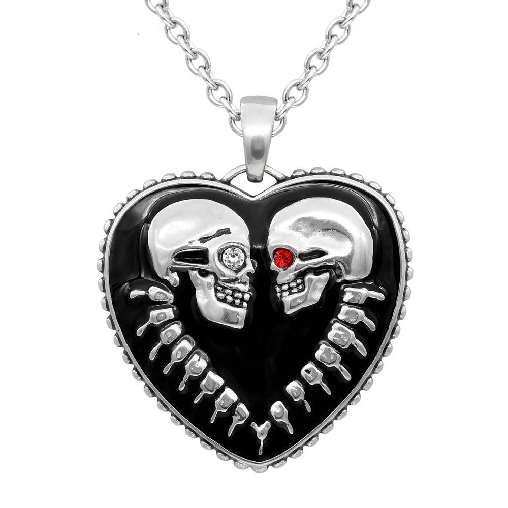 BOUND FOR ETERNITY SKULL HEART NECKLACE