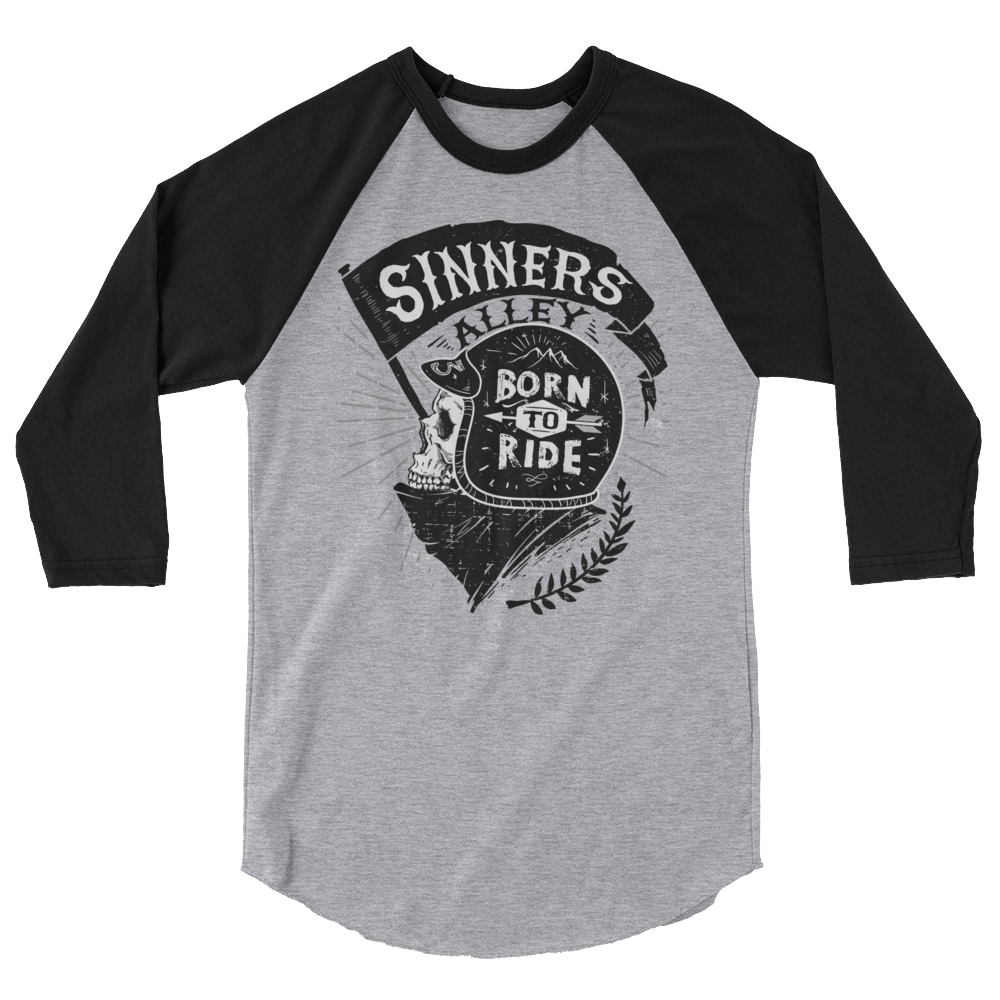 Born To Ride 3/4 Sleeve Raglan Shirt – Sinners Alley
