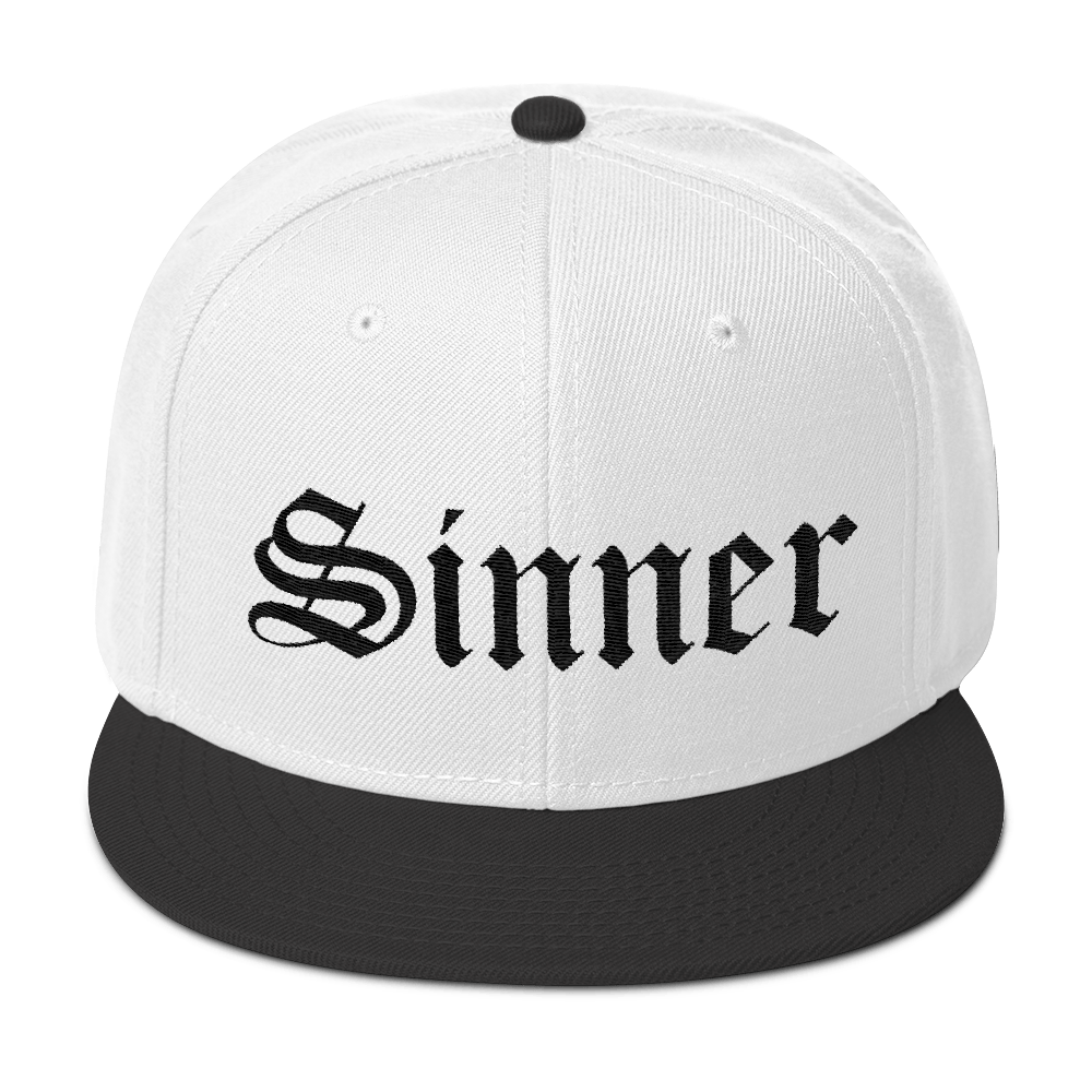 Sinner Embroidered Snapback Hat