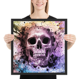Watercolor Skull Framed Poster